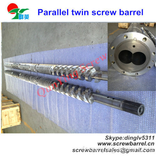 Twin parallèle vis bimétalliques baril pour extrudeuse